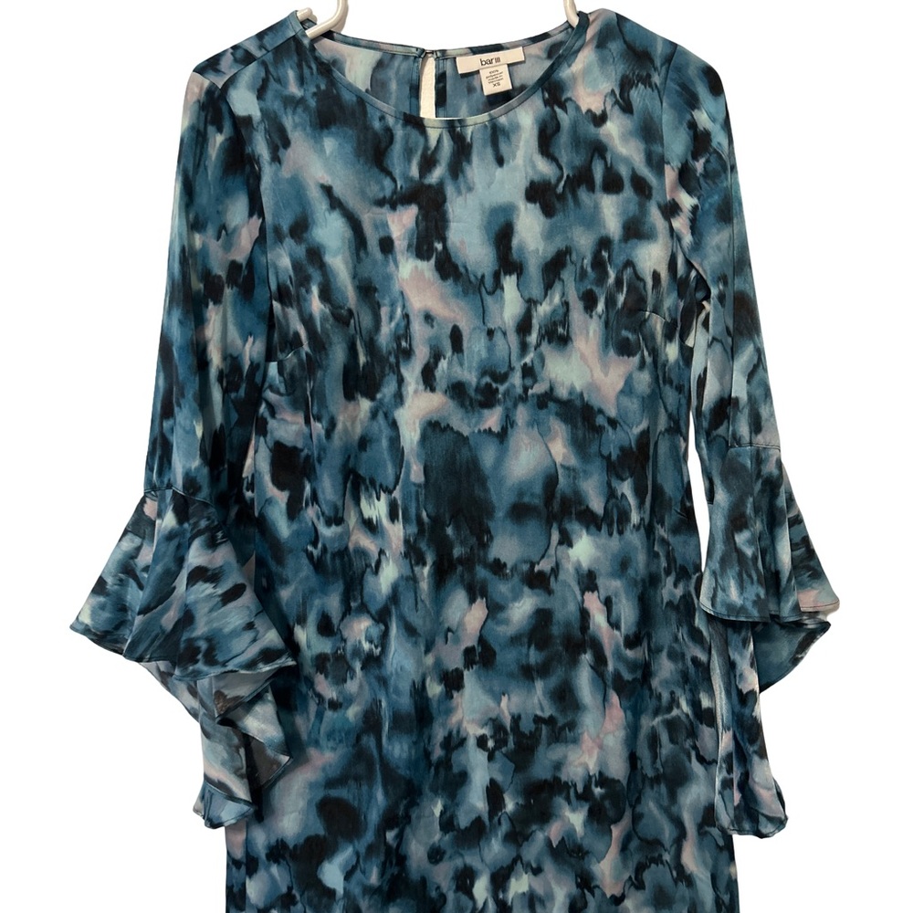Bar III Teal and Black Abstract Dress